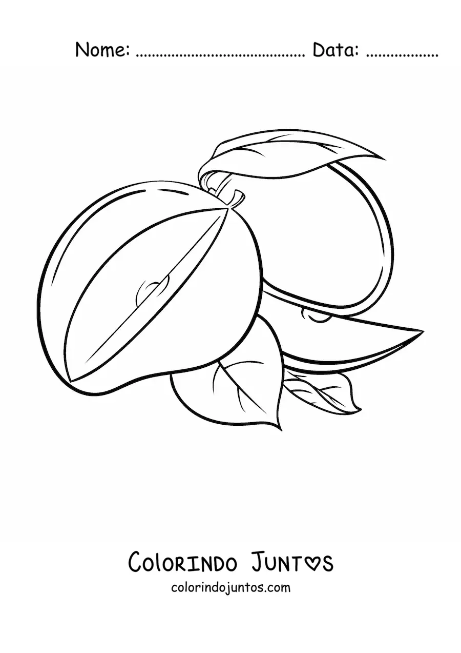 Desenho para colorir de uma manga fatiada
