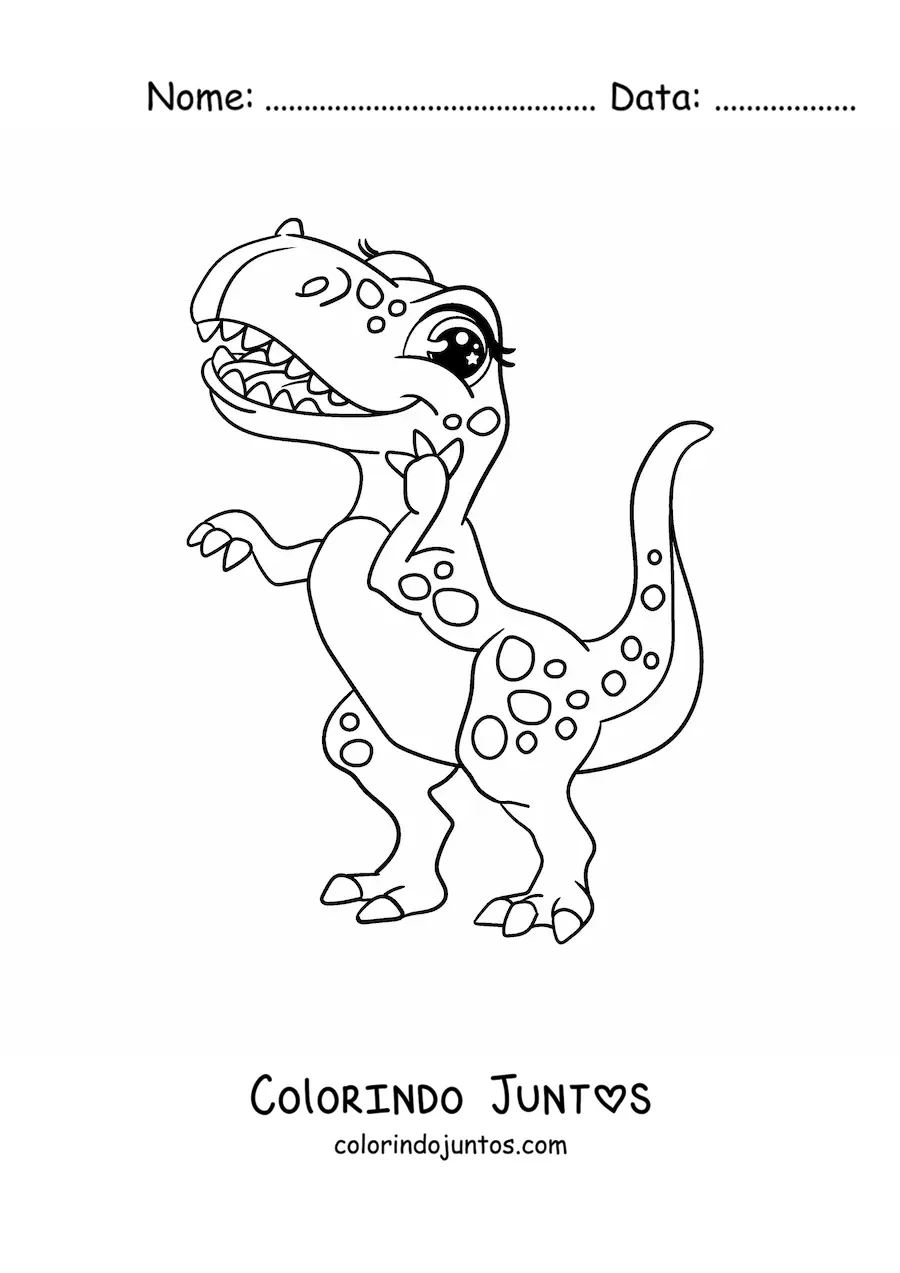 Desenho para colorir de tiranossauro rex fêmea