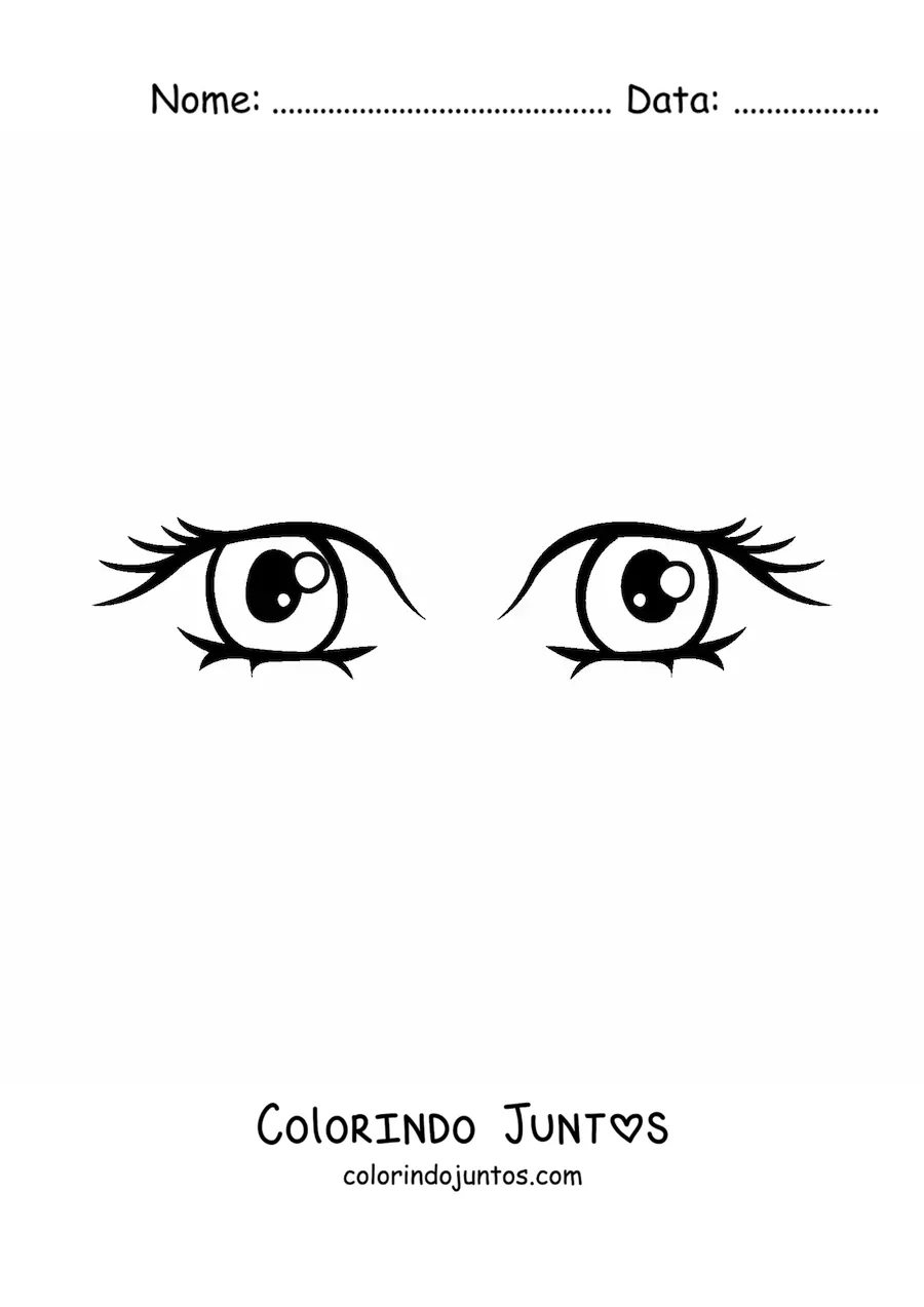 Desenho para colorir de olhos animados