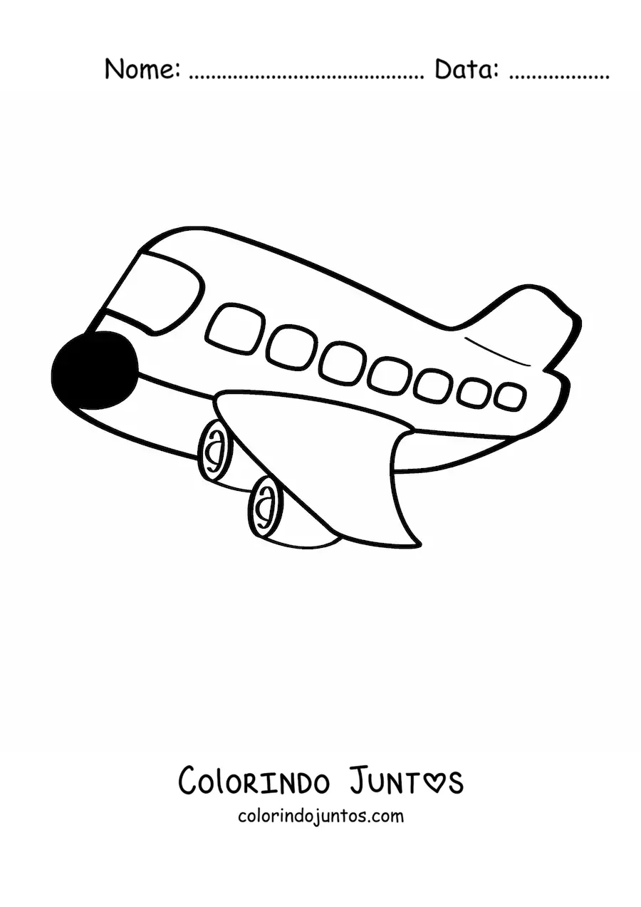 Desenho para colorir de um avião