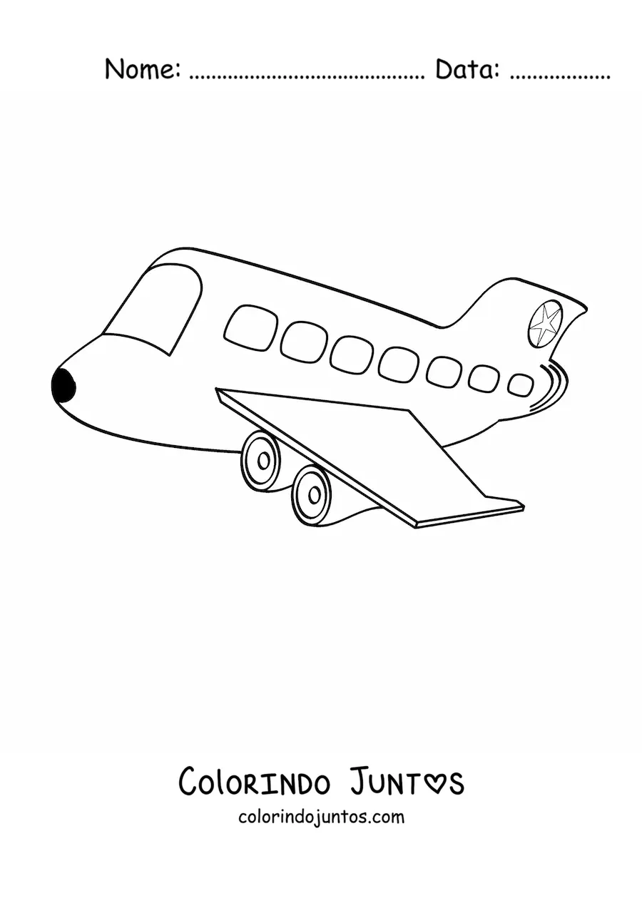 Desenho para colorir de um avião