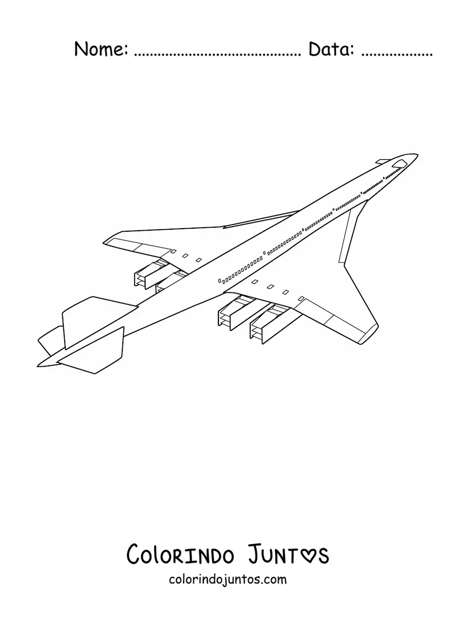 Desenho para colorir de um avião