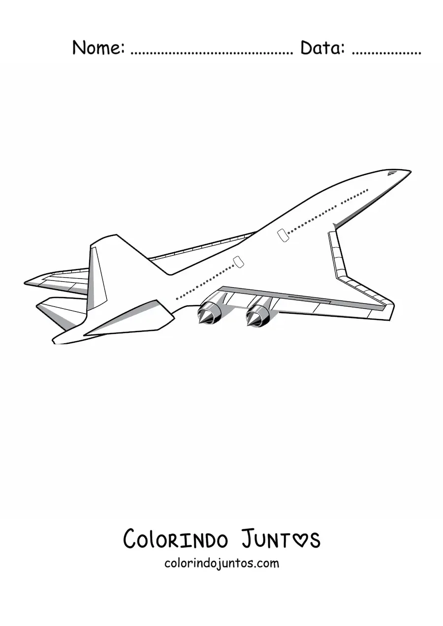 Desenho para colorir de um avião