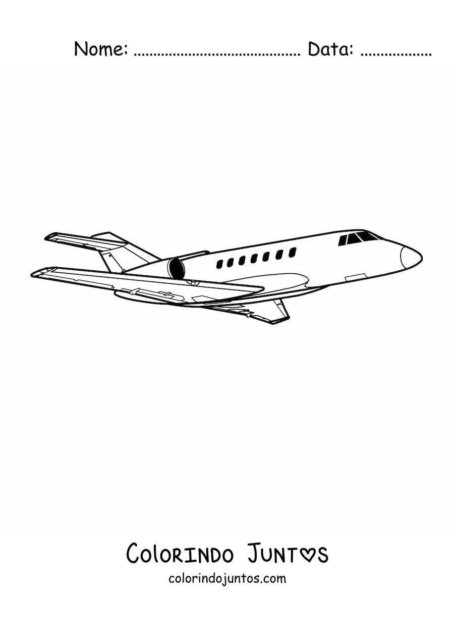 Desenho para colorir de um avião
