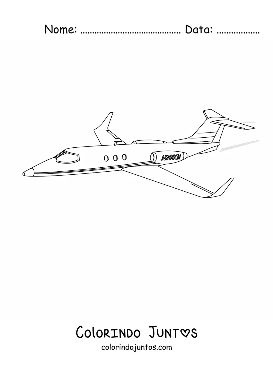 Desenho para colorir de um avião