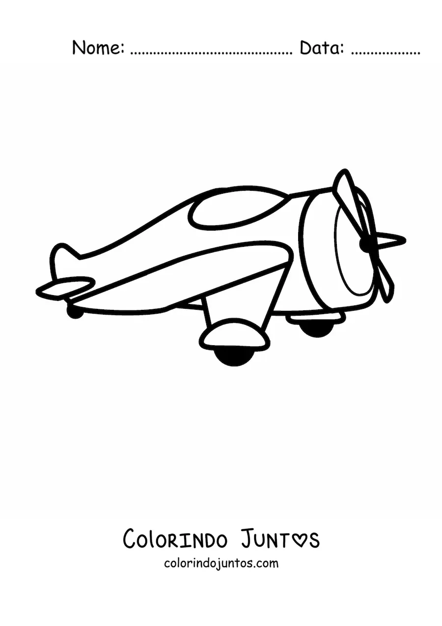 Desenho para colorir de um aviãozinho