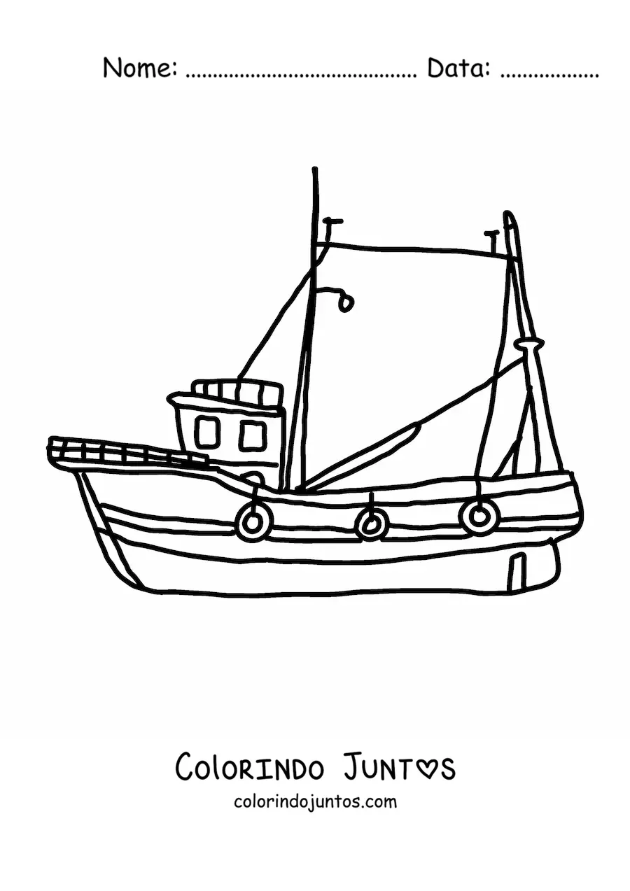 Desenho para colorir de um veleiro