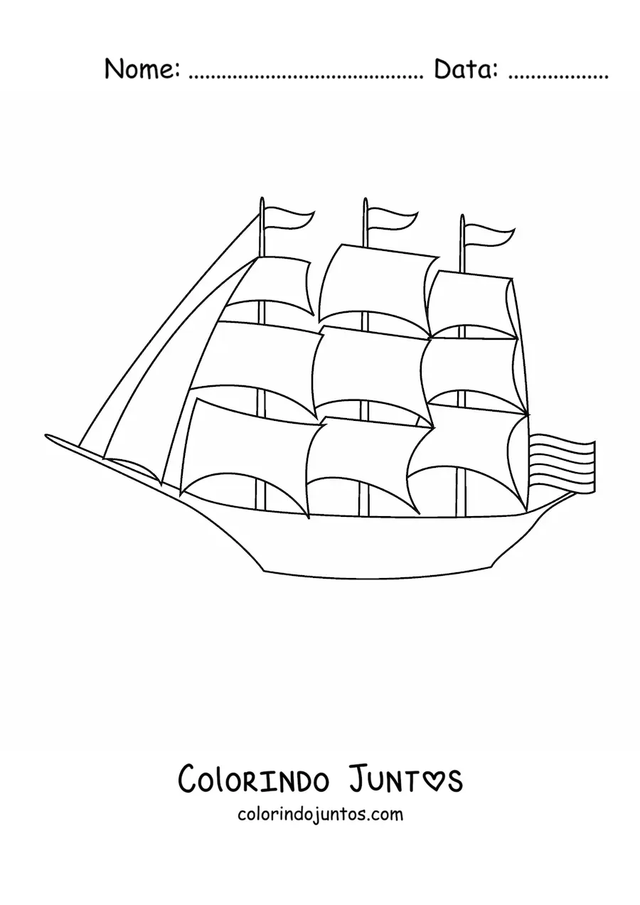 Desenho para colorir de um galeao