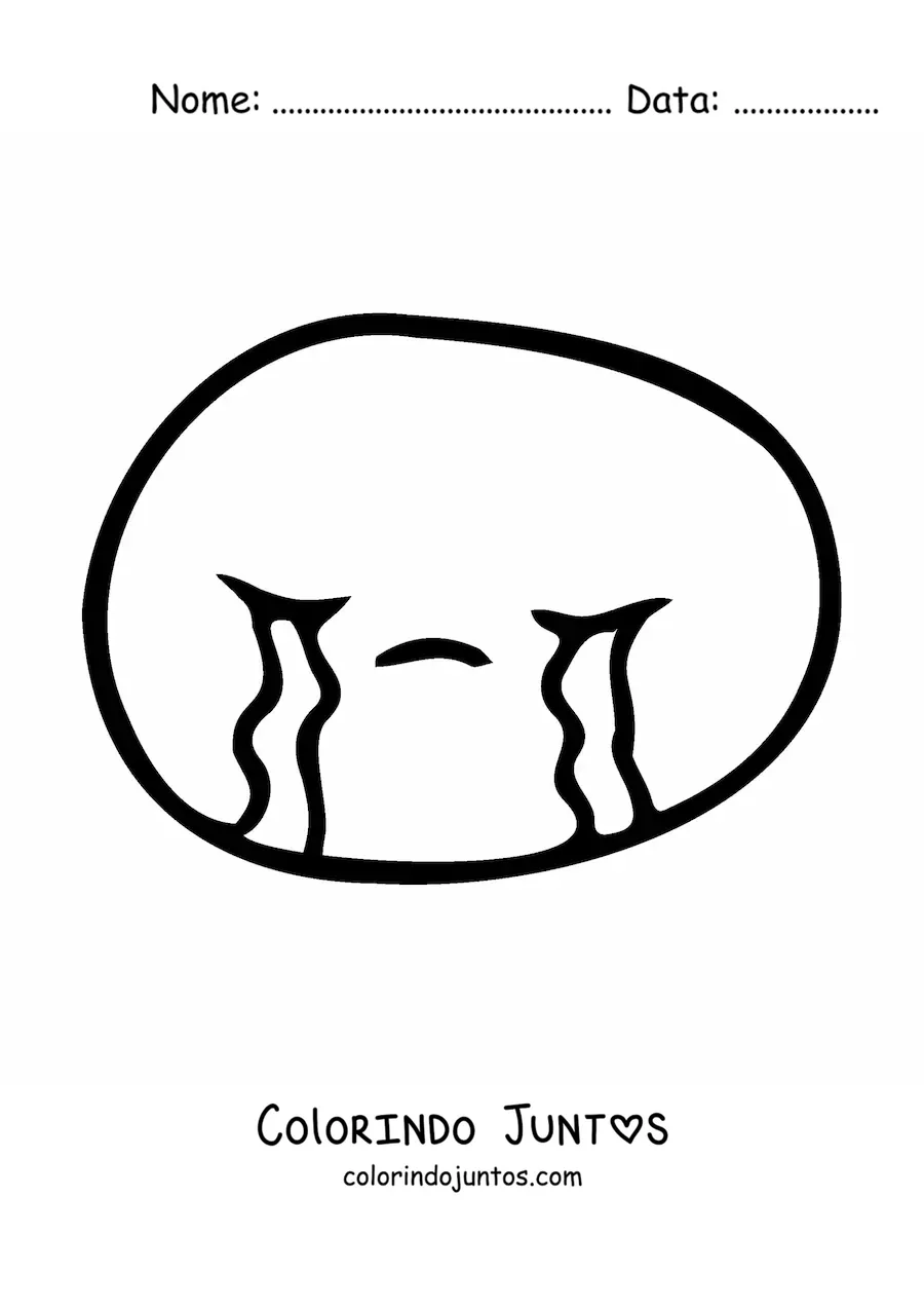Desenho para colorir de emoji chorando