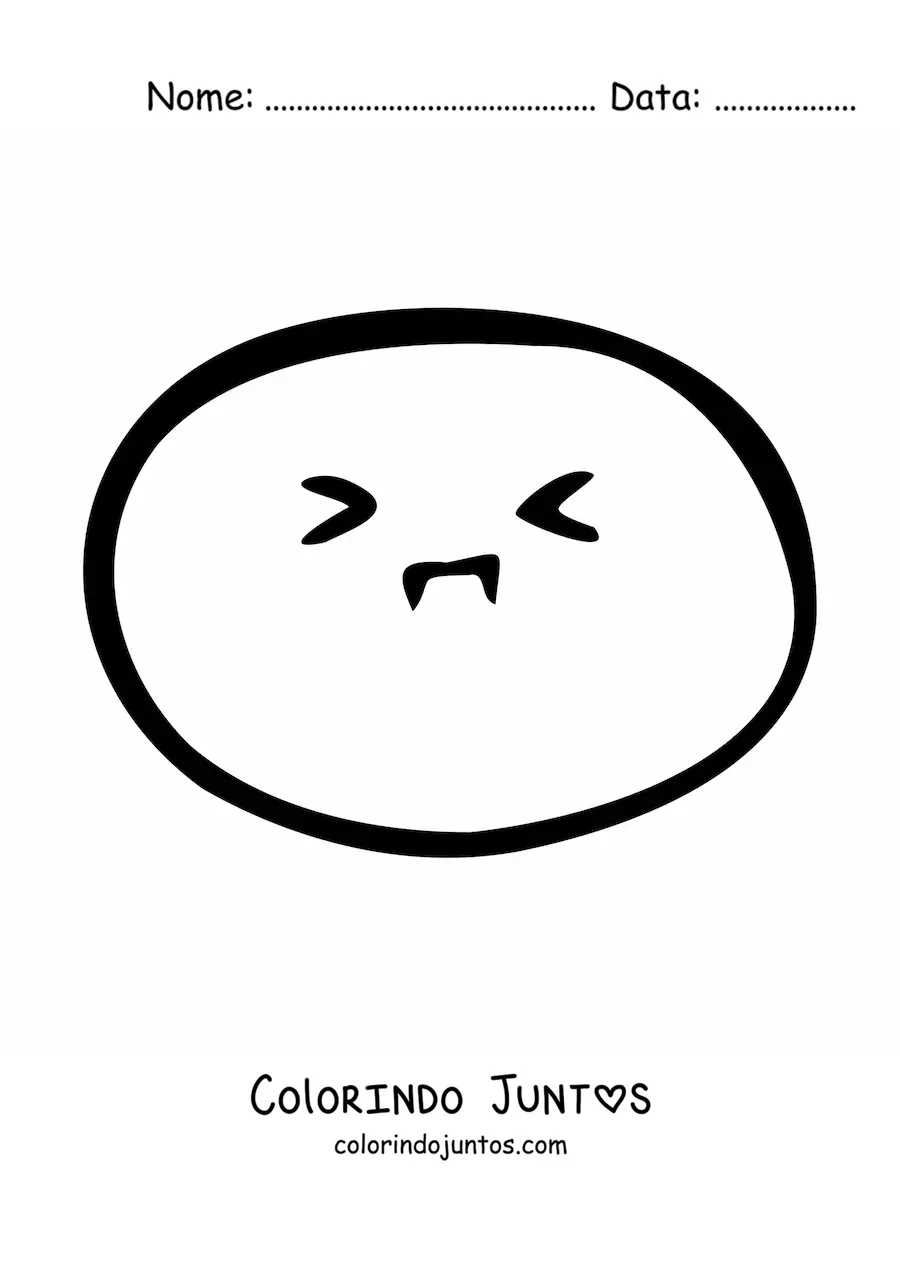 Desenho para colorir de emoji preocupado