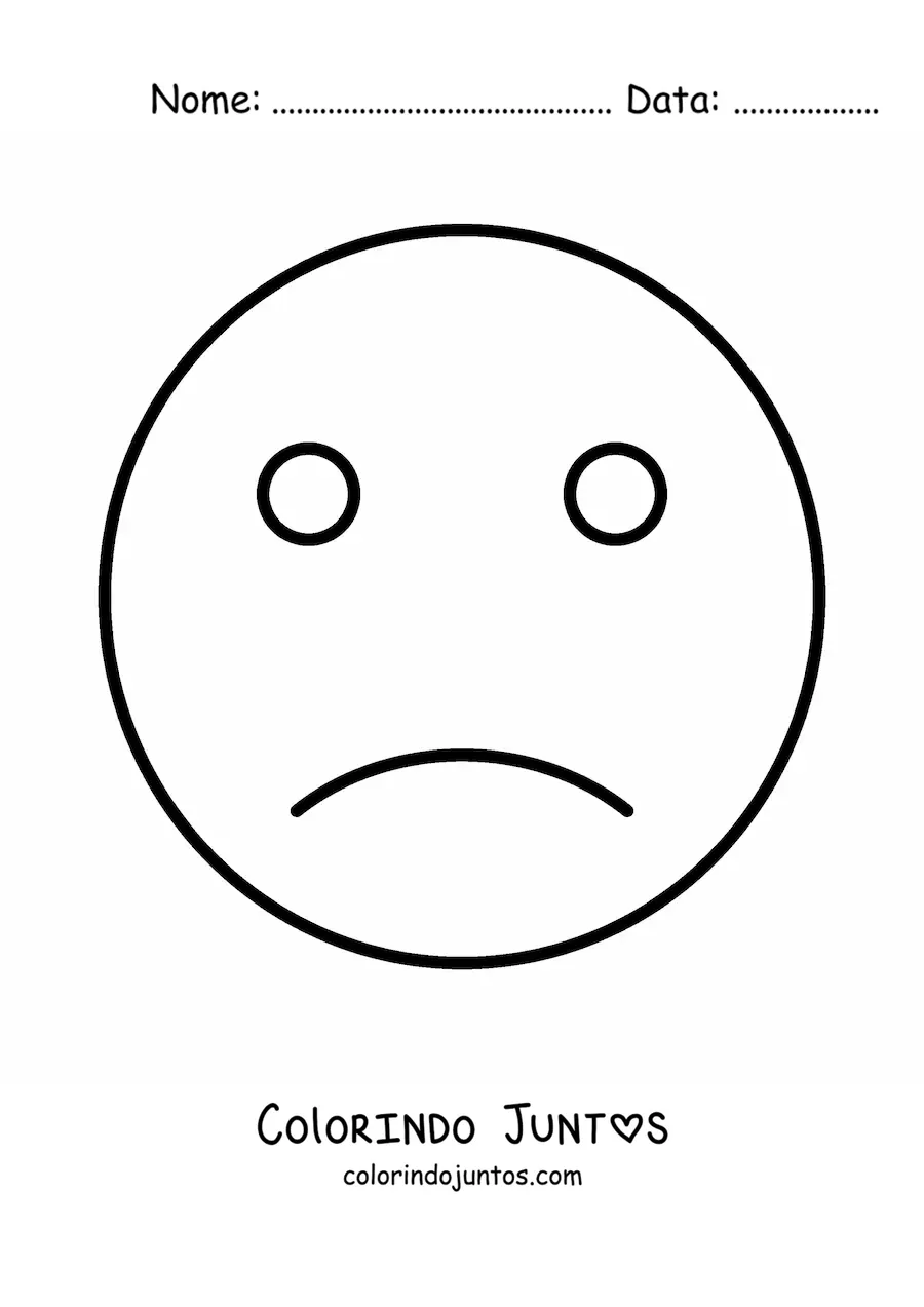 Desenho para colorir de cara triste facil