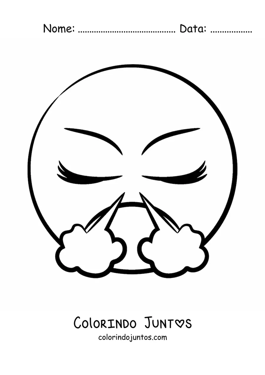Desenho para colorir de emoji furioso