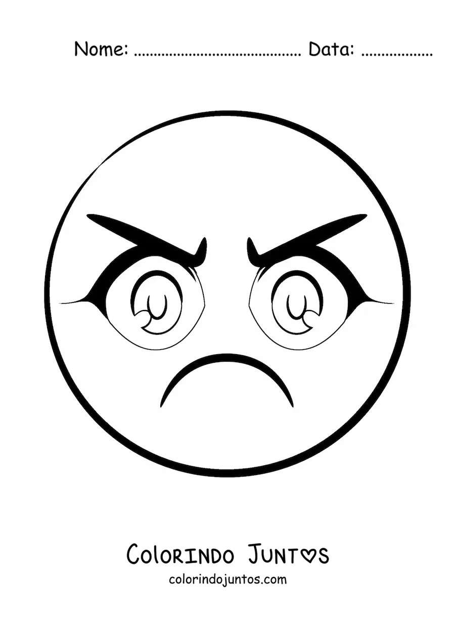 Desenho para colorir de emoji de mulher brava