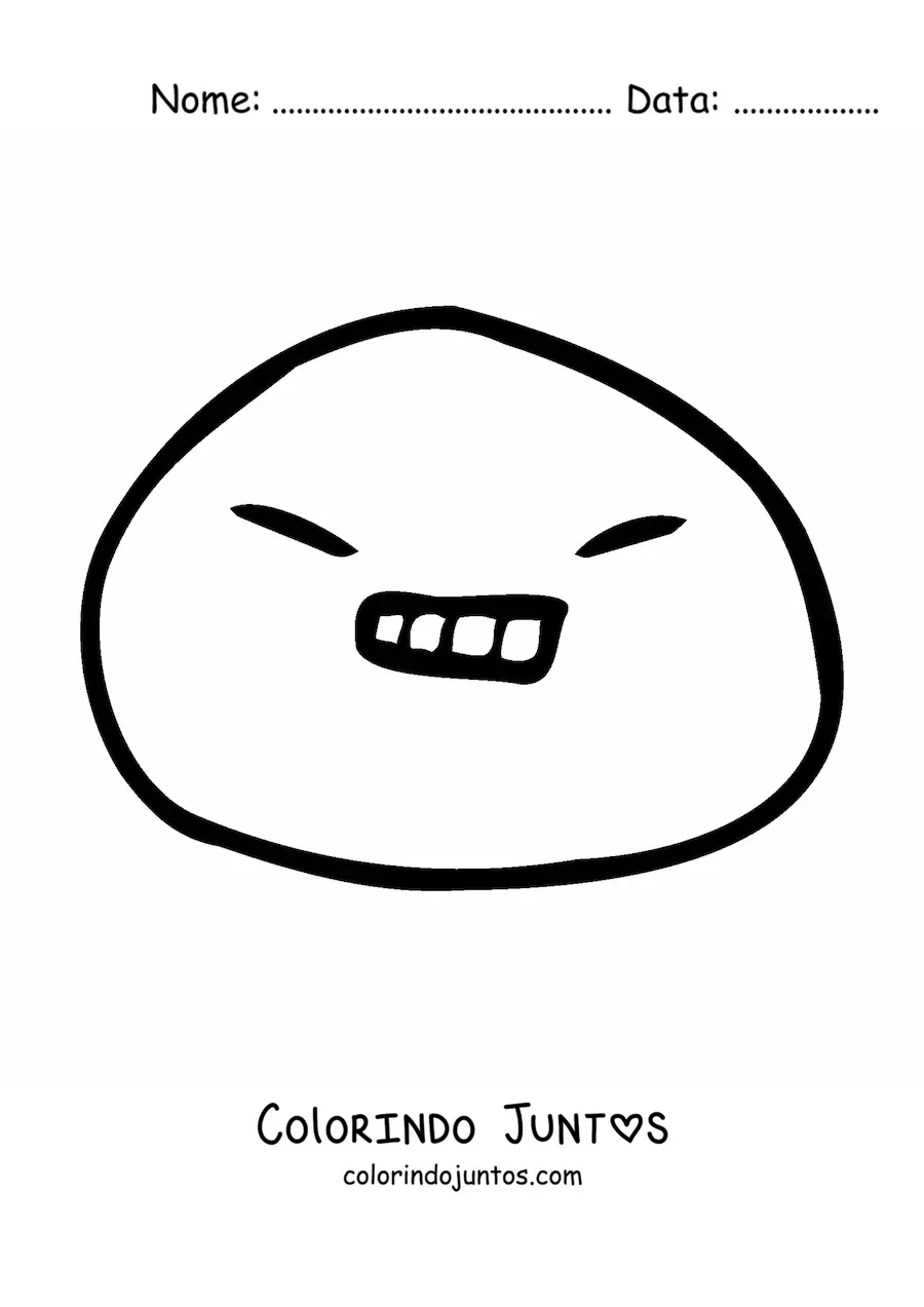 Desenho para colorir de emoji bravo simples