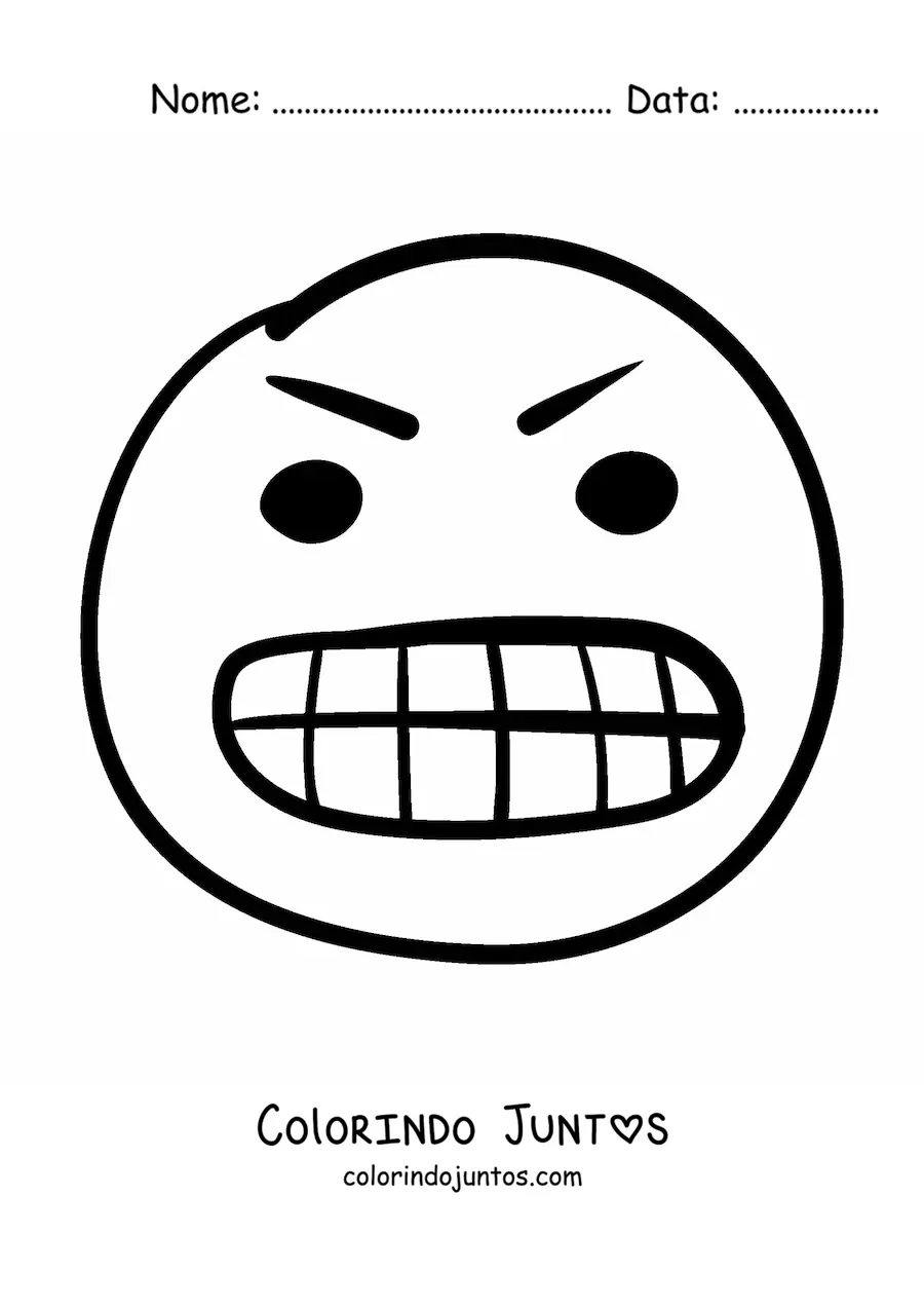 Desenho para colorir de carinha furiosa facil