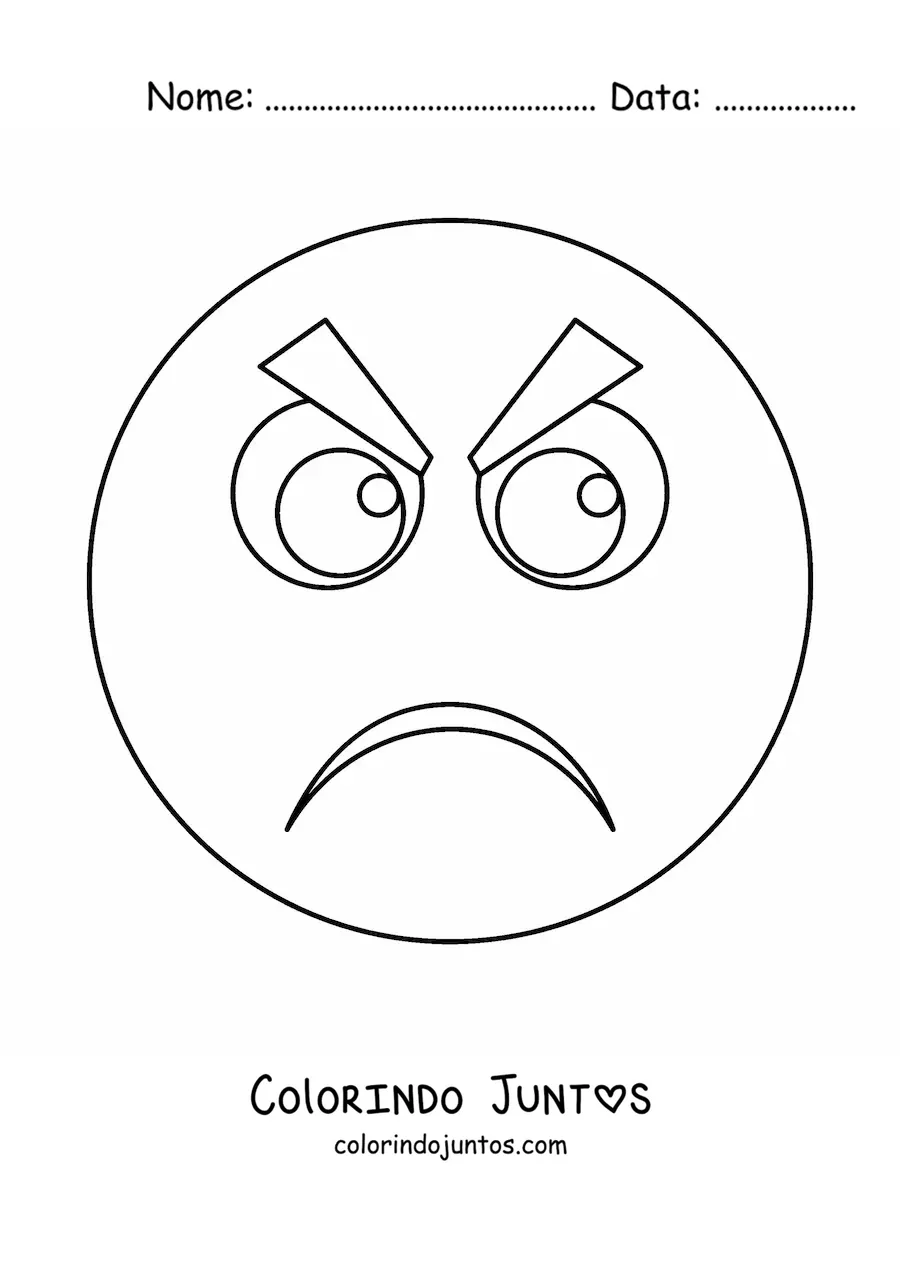 Desenho para colorir de emoji de pessoa brava