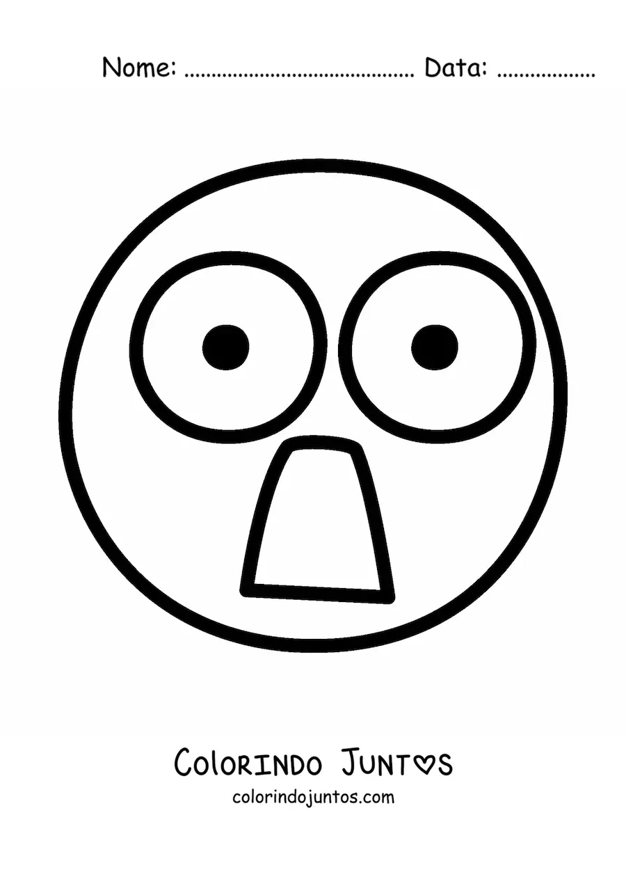 Desenho para colorir de cara assustada gritando