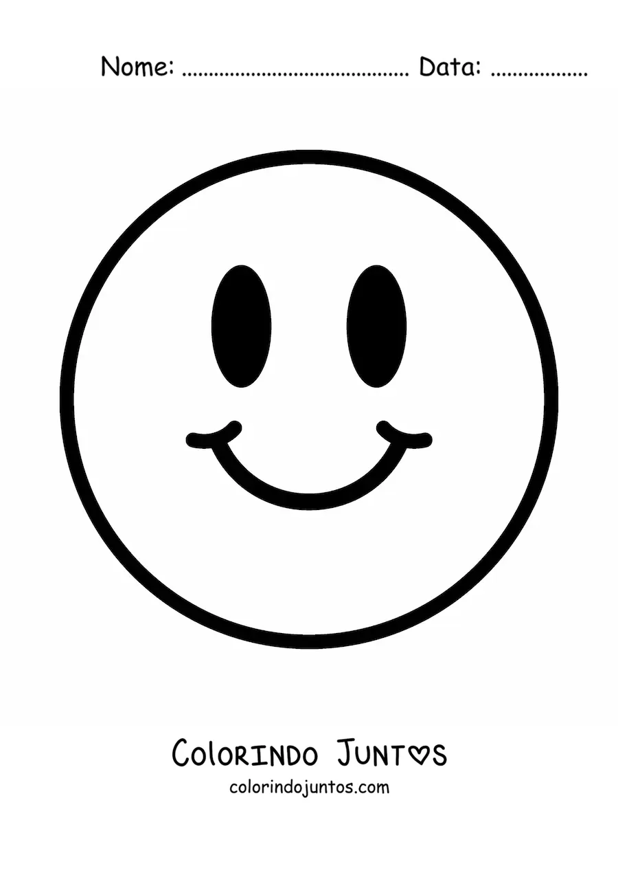 Desenho para colorir de emoji de carinha feliz