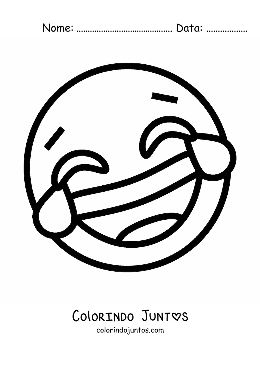Desenho para colorir de emoji de risada