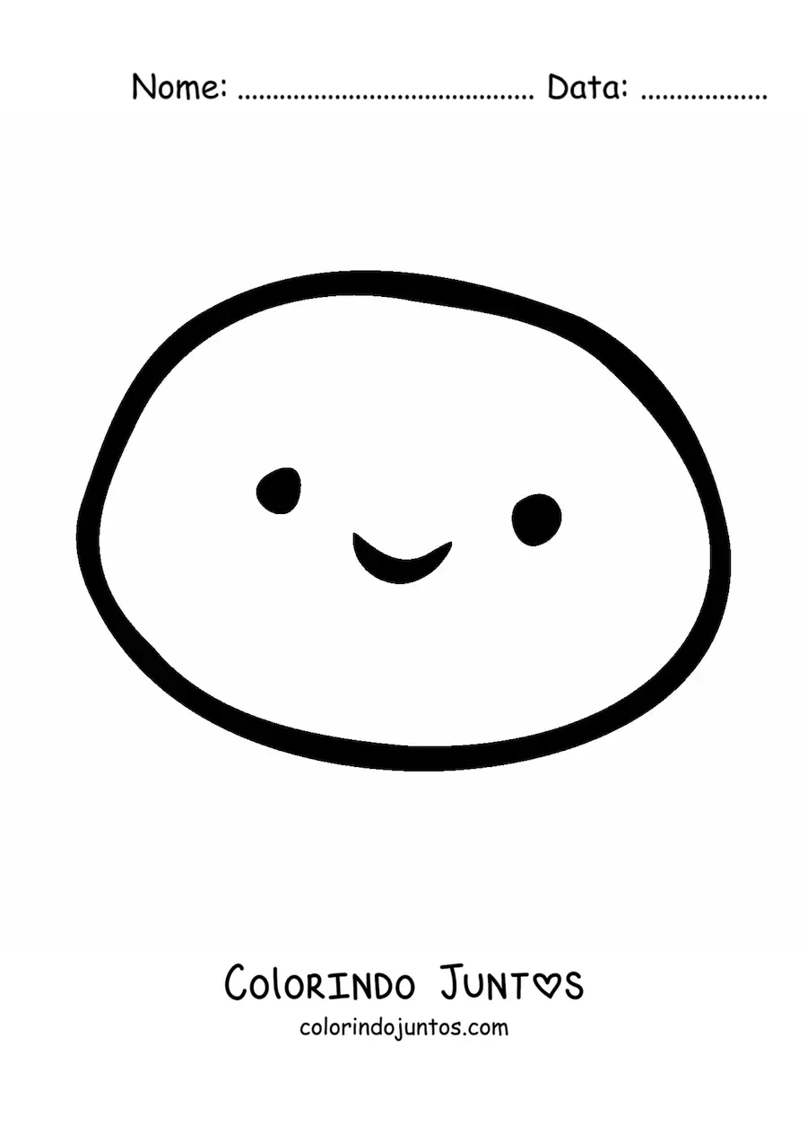 Desenho para colorir de emoji feliz