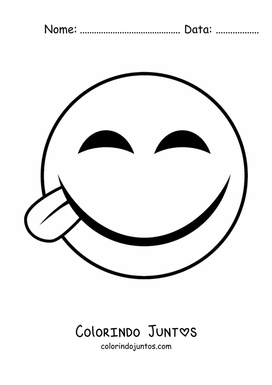 Desenho para colorir de emoji divertido