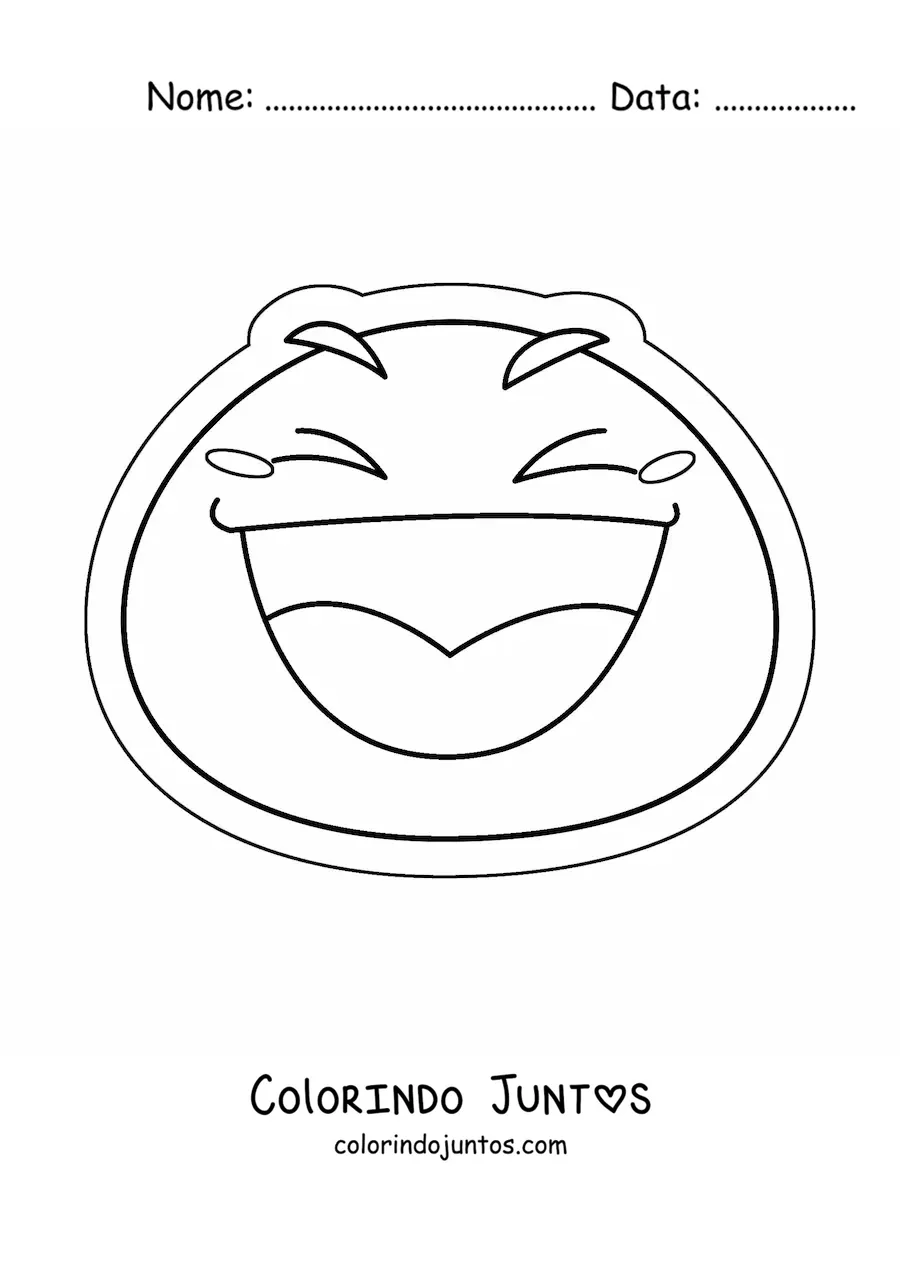 Desenho para colorir de emoji rindo