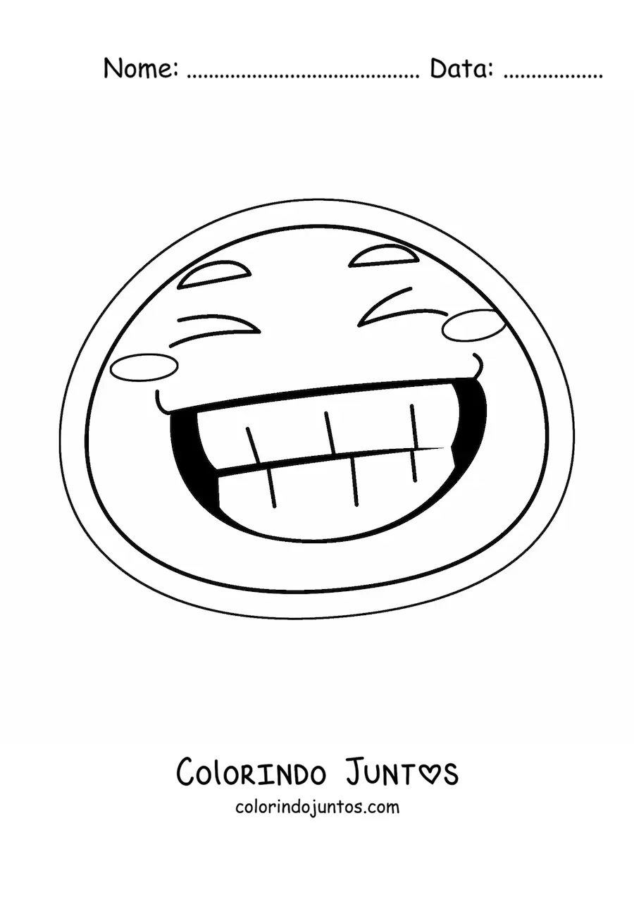 Desenho para colorir de emoji sorrindo
