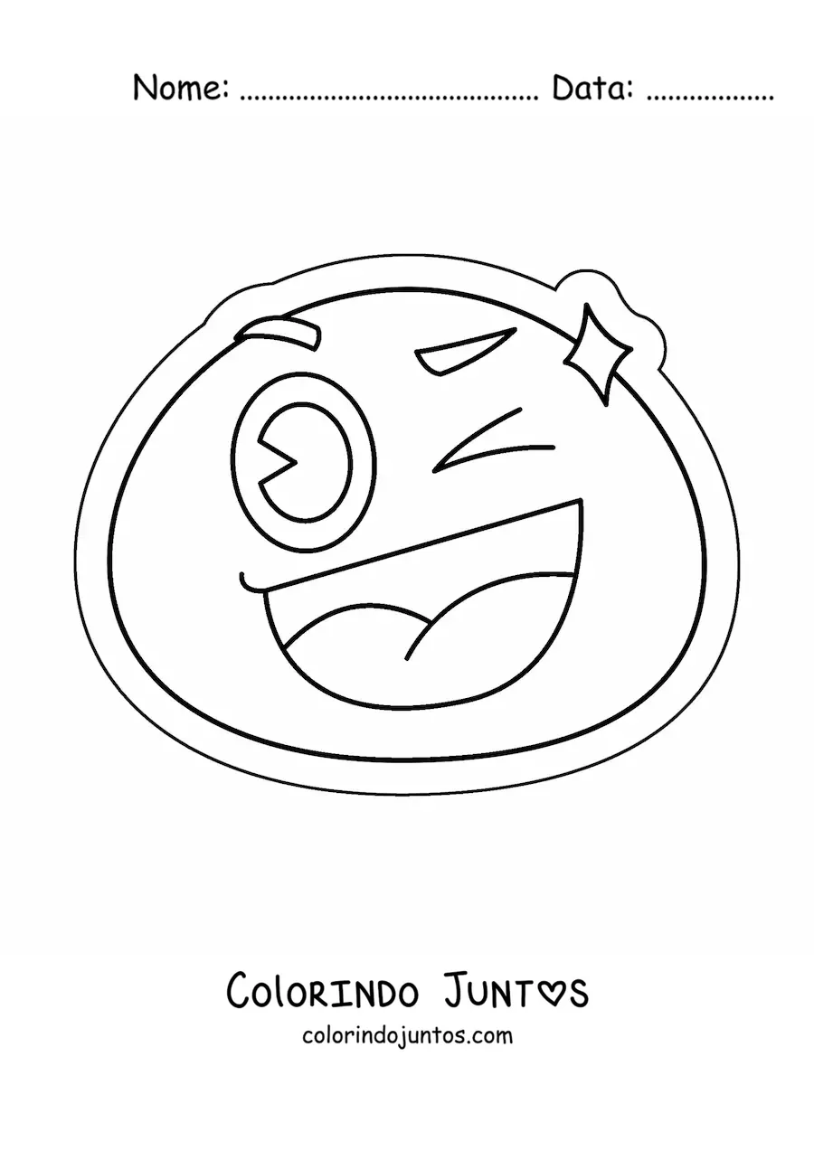 Desenho para colorir de emoji alegre