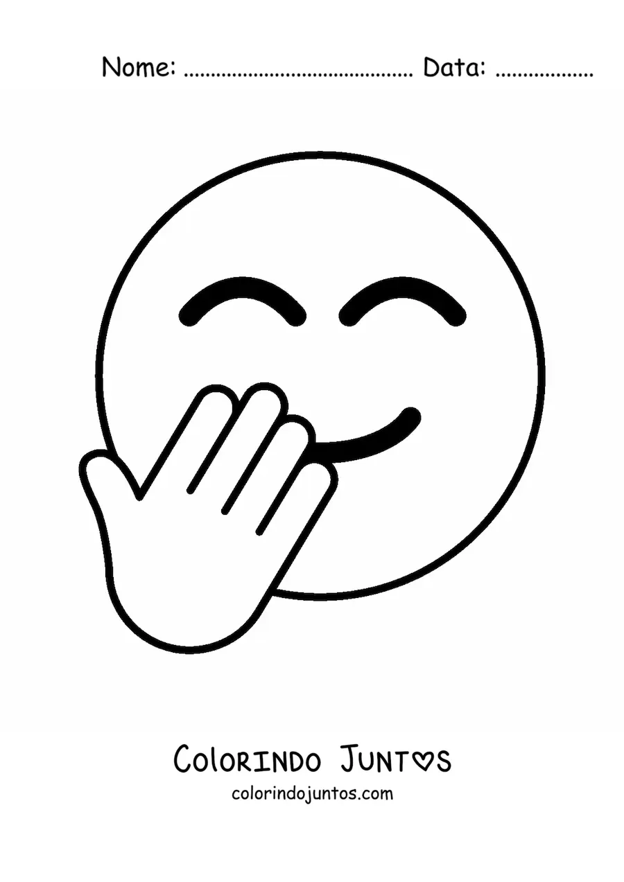 Desenho para colorir de emoji de cara rindo
