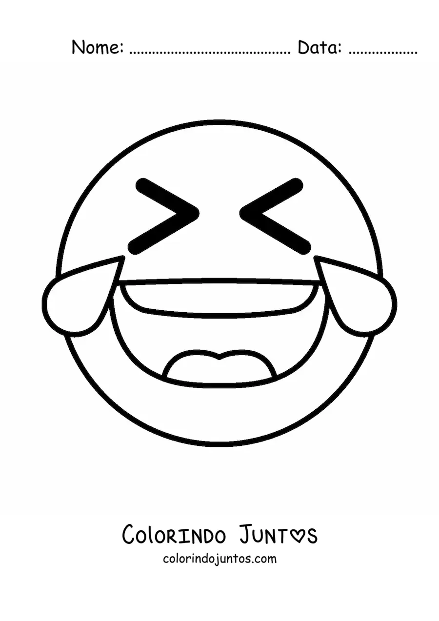 Desenho para colorir de emoji de risada