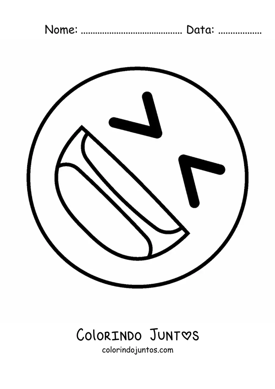 Desenho para colorir de emoji de carinha feliz rindo