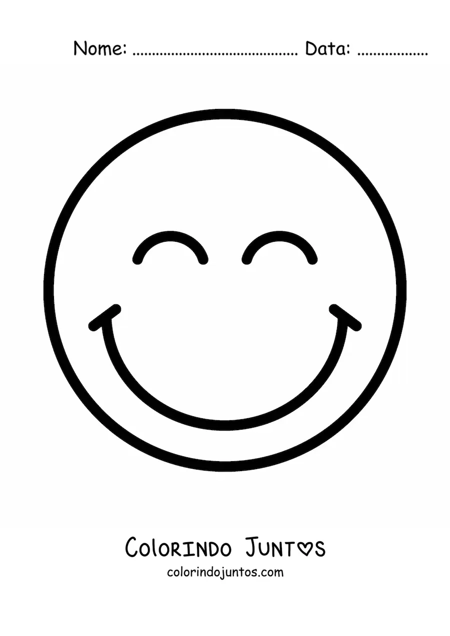 Desenho para colorir de carinha feliz