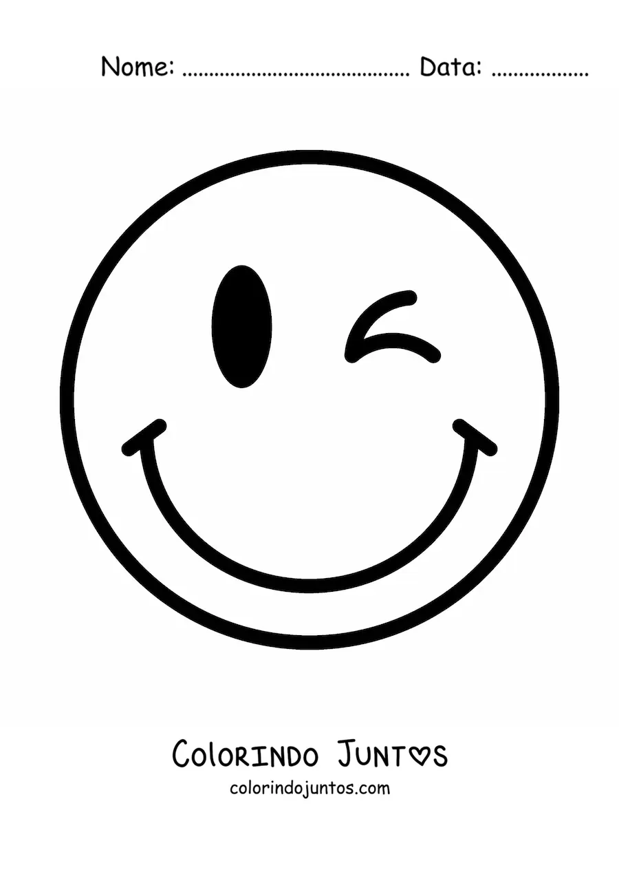 Desenho para colorir de cara feliz grande