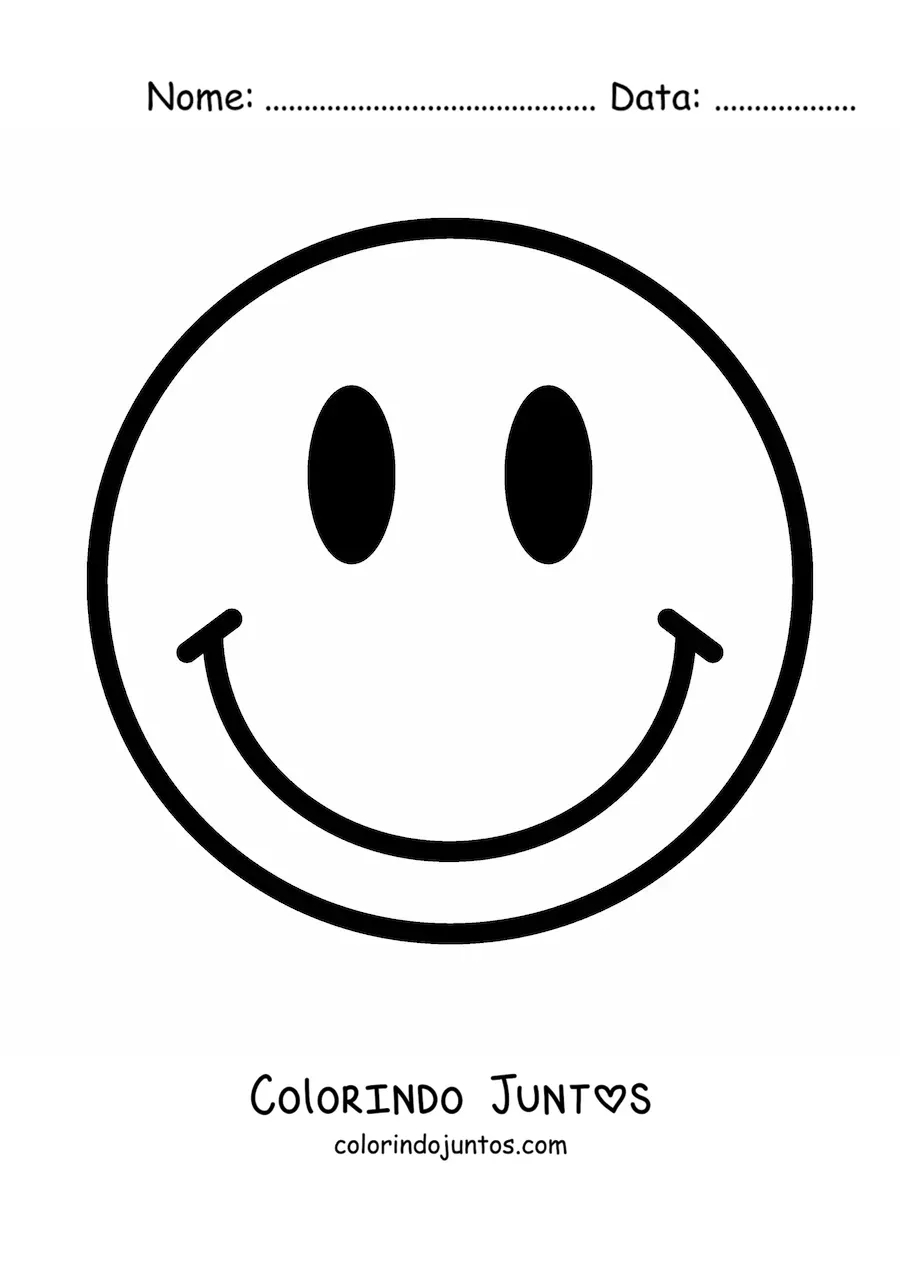 Desenho para colorir de cara feliz fácil