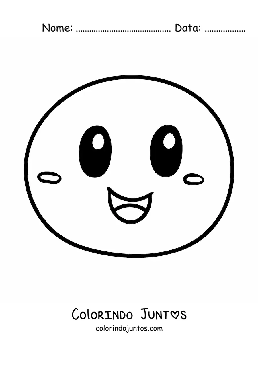 Desenho para colorir de emoticon de carinha feliz