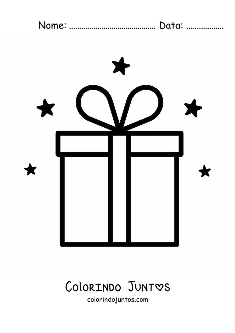 Desenho para colorir de emoji de presente de aniversário