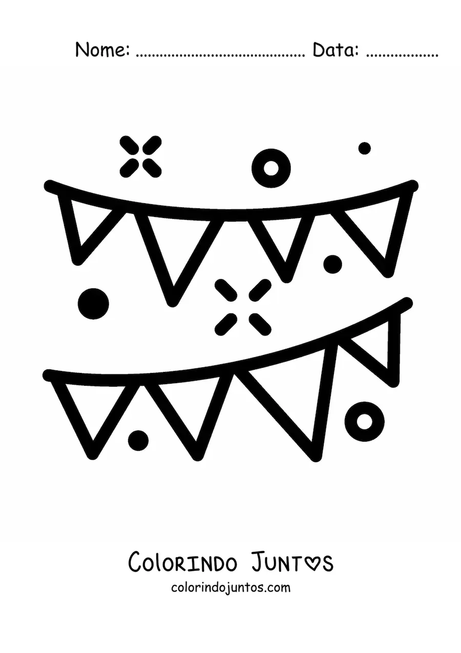 Desenho para colorir de emoji de decorações de festa de aniversário