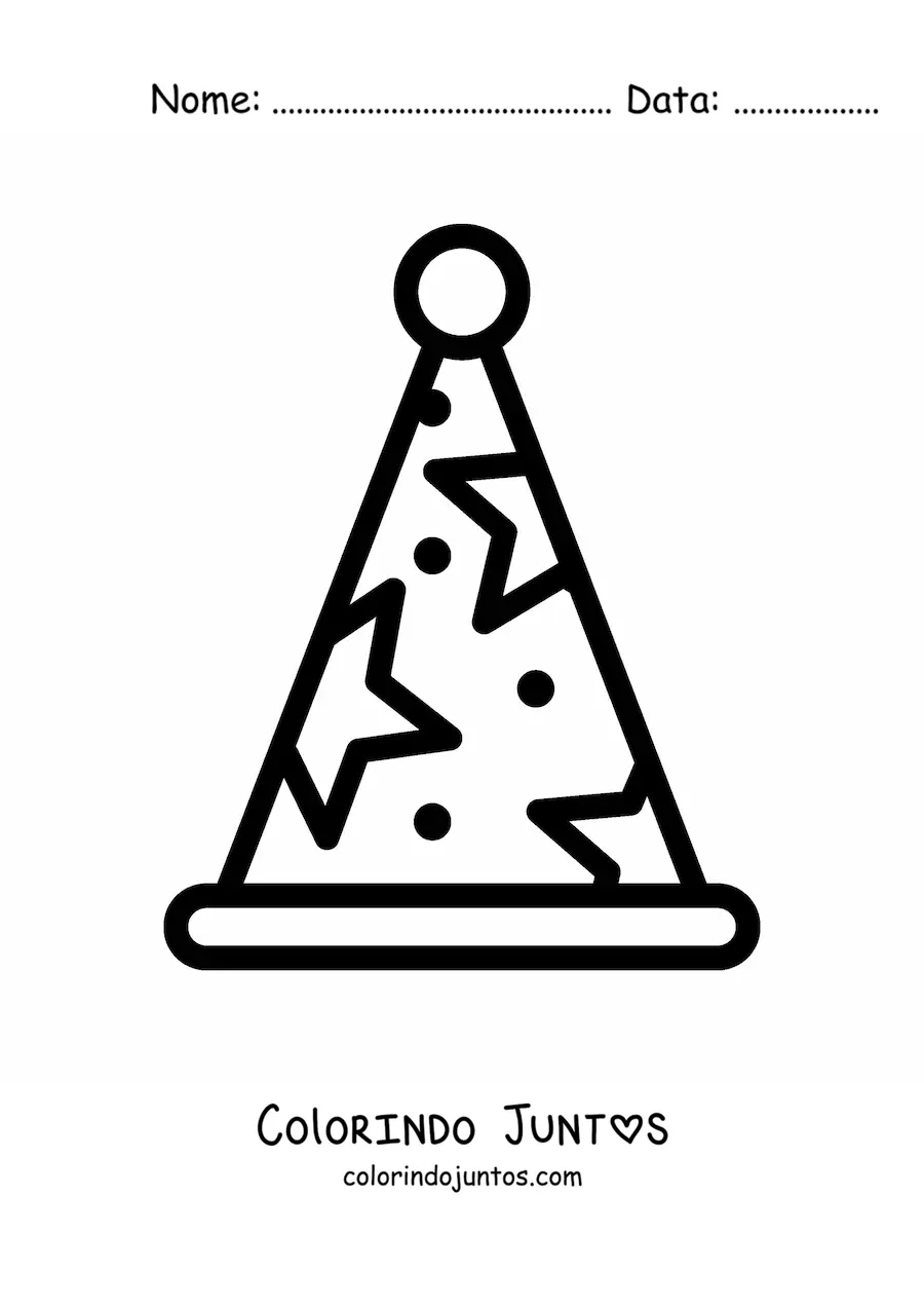 Desenho para colorir de emoji de chapéu de festa