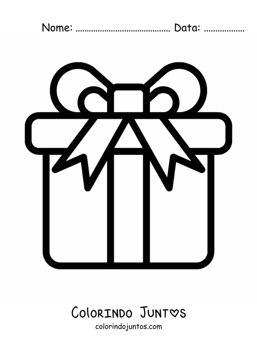 Desenho para colorir de emoji de presente de aniversário grande