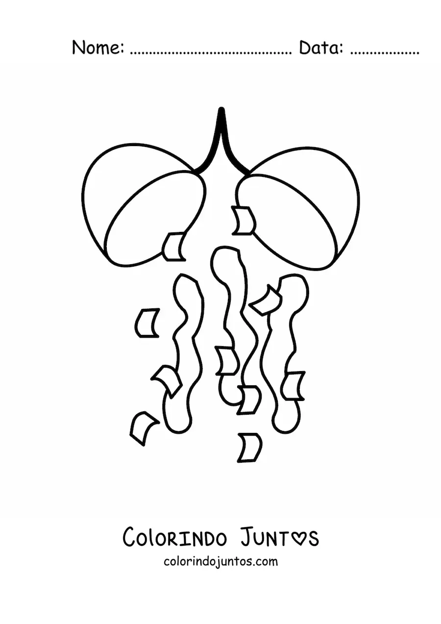 Desenho para colorir de emoji de confete