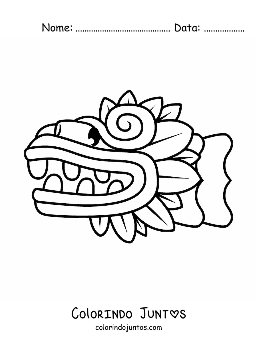 Desenho para colorir de arte maia