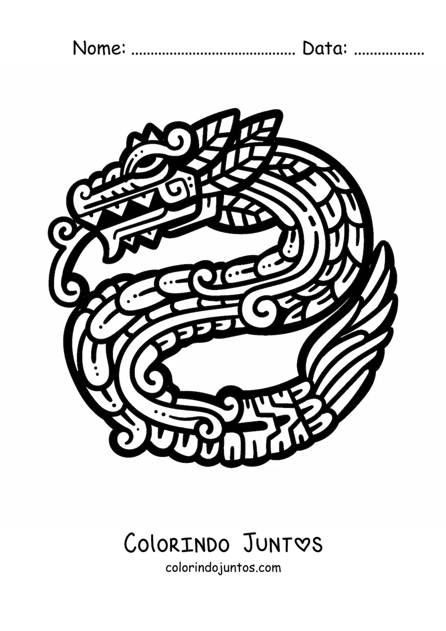 Desenho para colorir de serpente asteca