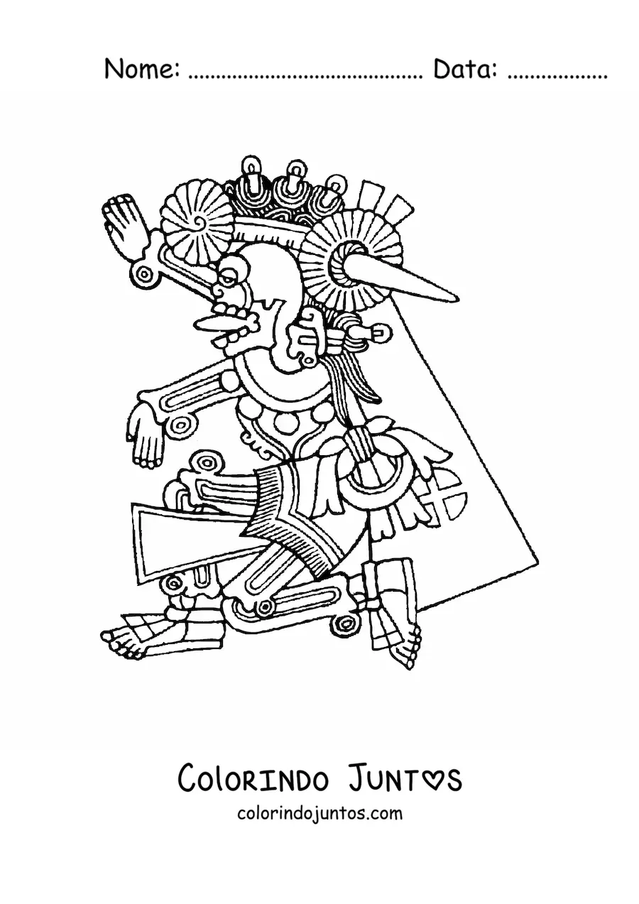 Desenho para colorir de deus asteca