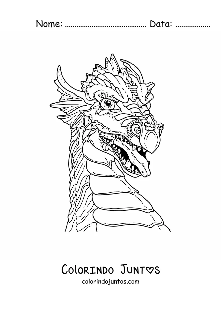 Desenho para colorir de dragão chinês