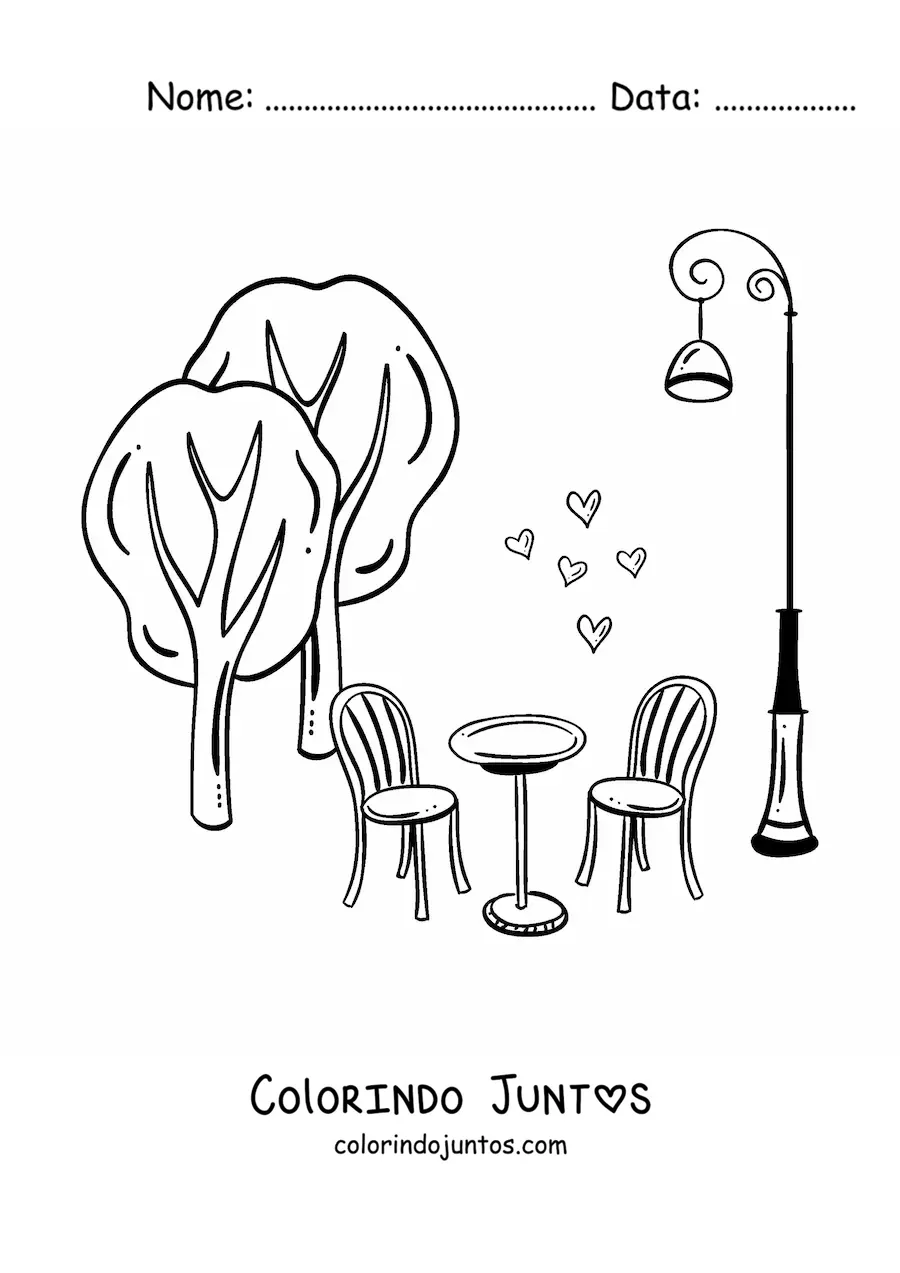 Desenho para colorir de café em Paris