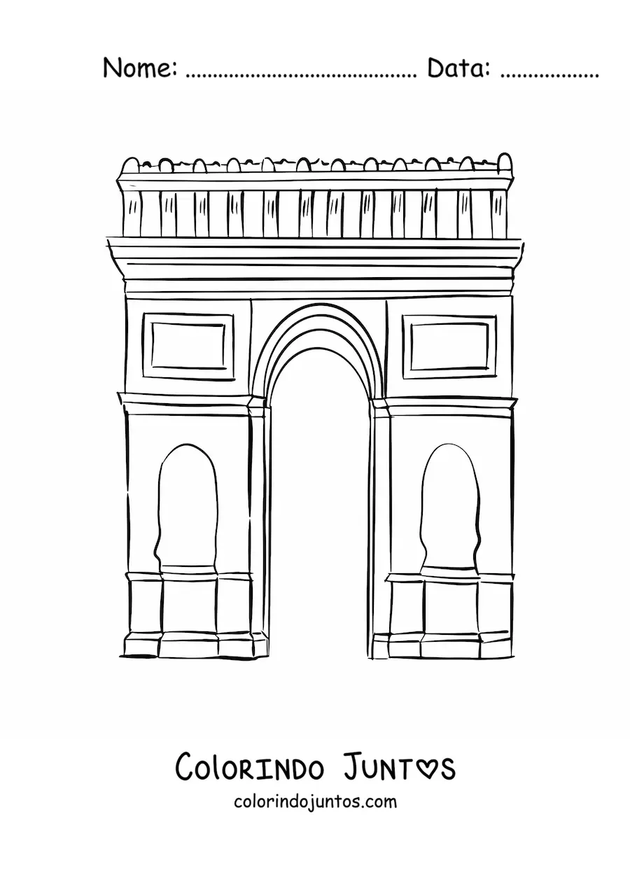 Desenho para colorir de Arco do Triunfo de Paris