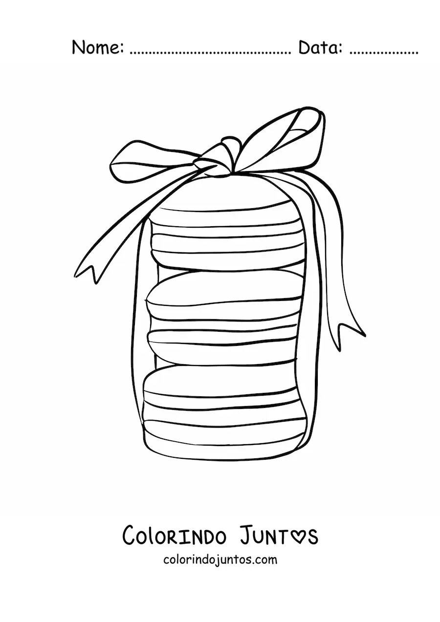 Desenho para colorir de macarons franceses