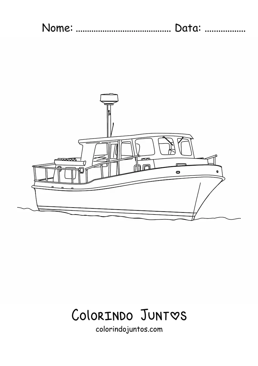 Desenho para colorir de um iate