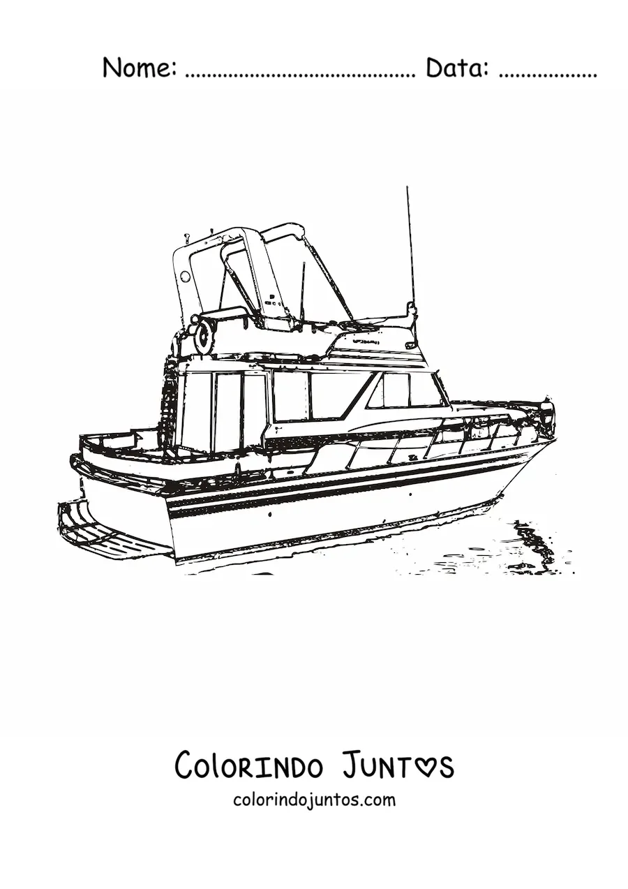 Desenho para colorir de um iate