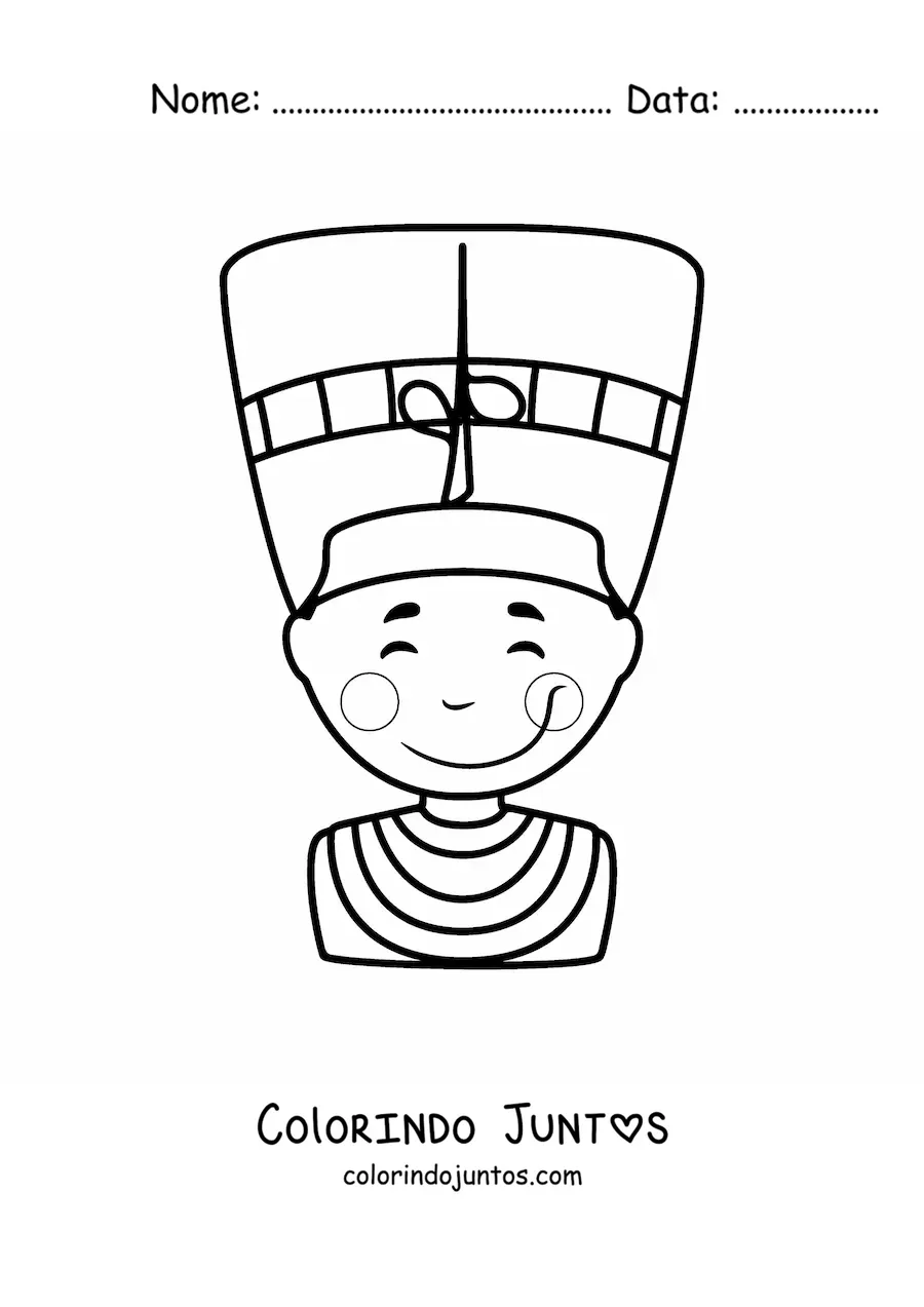 Desenho para colorir de nefertiti animada